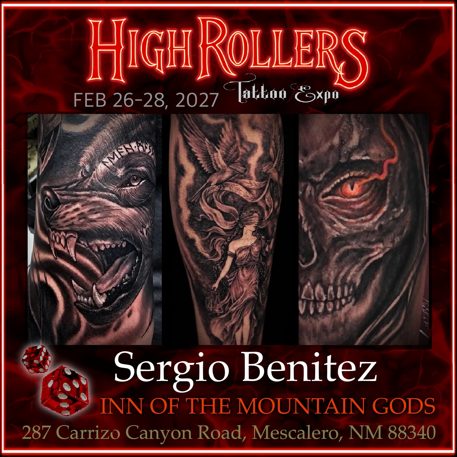 Portrait and tattoo work by Sergio Benitez